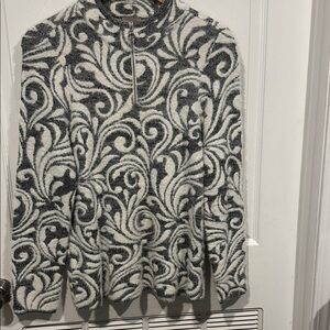 Chico's Black and White Swirl Sweater